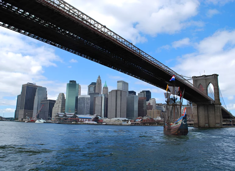 Brooklyn Bridge with city skyline