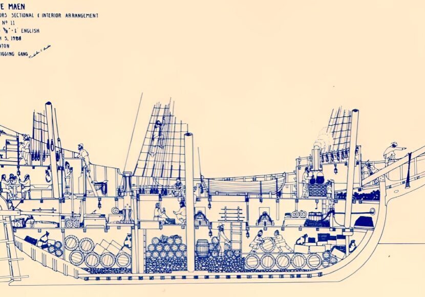 Historical ship design illustration